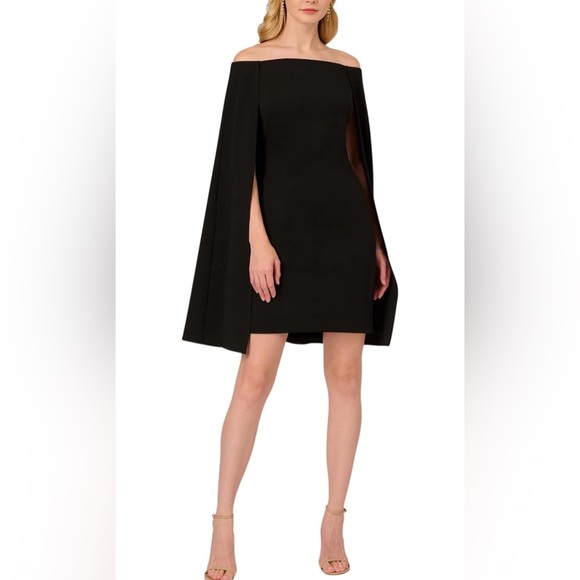 Adrianna Papell Women's Off Shoulder Cape Dress